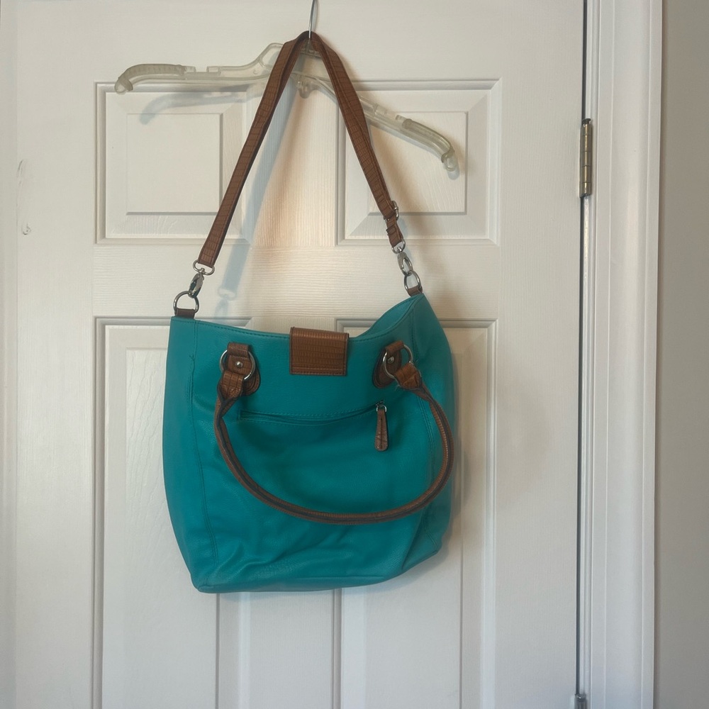 Handbag.  Teal color.